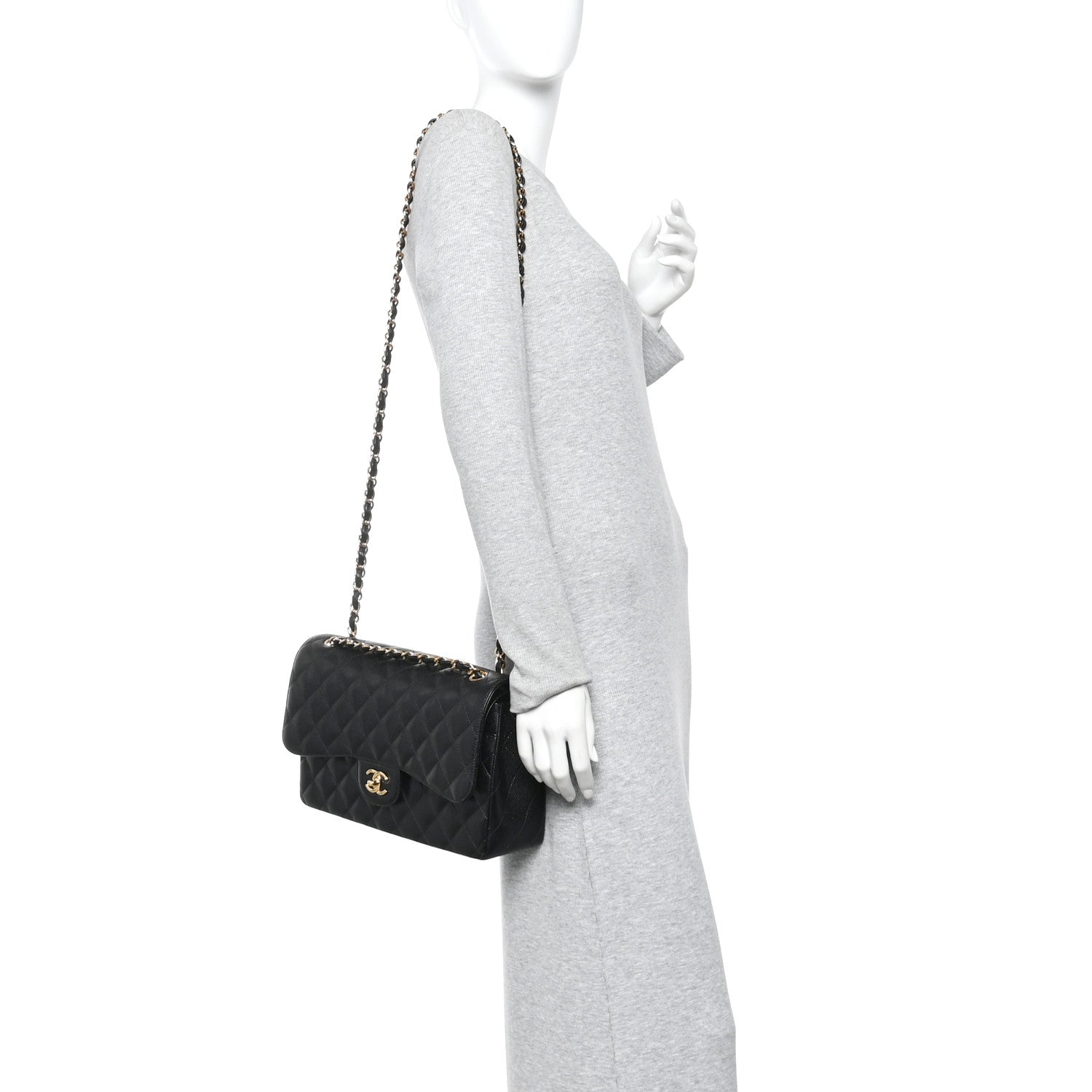 Chanel Caviar Quilted Jumbo Double Flap Black 2 of 11