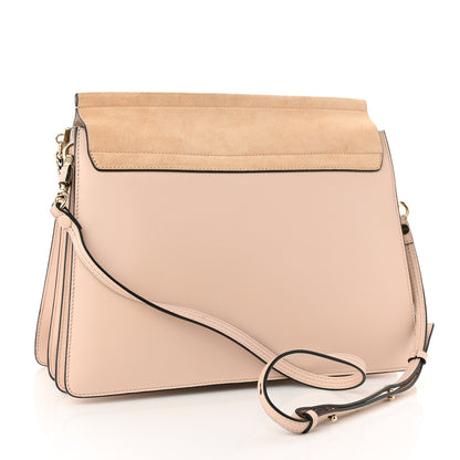 Chloe Calfskin Suede Medium Faye Shoulder Bag Cement Pink 2 of 10