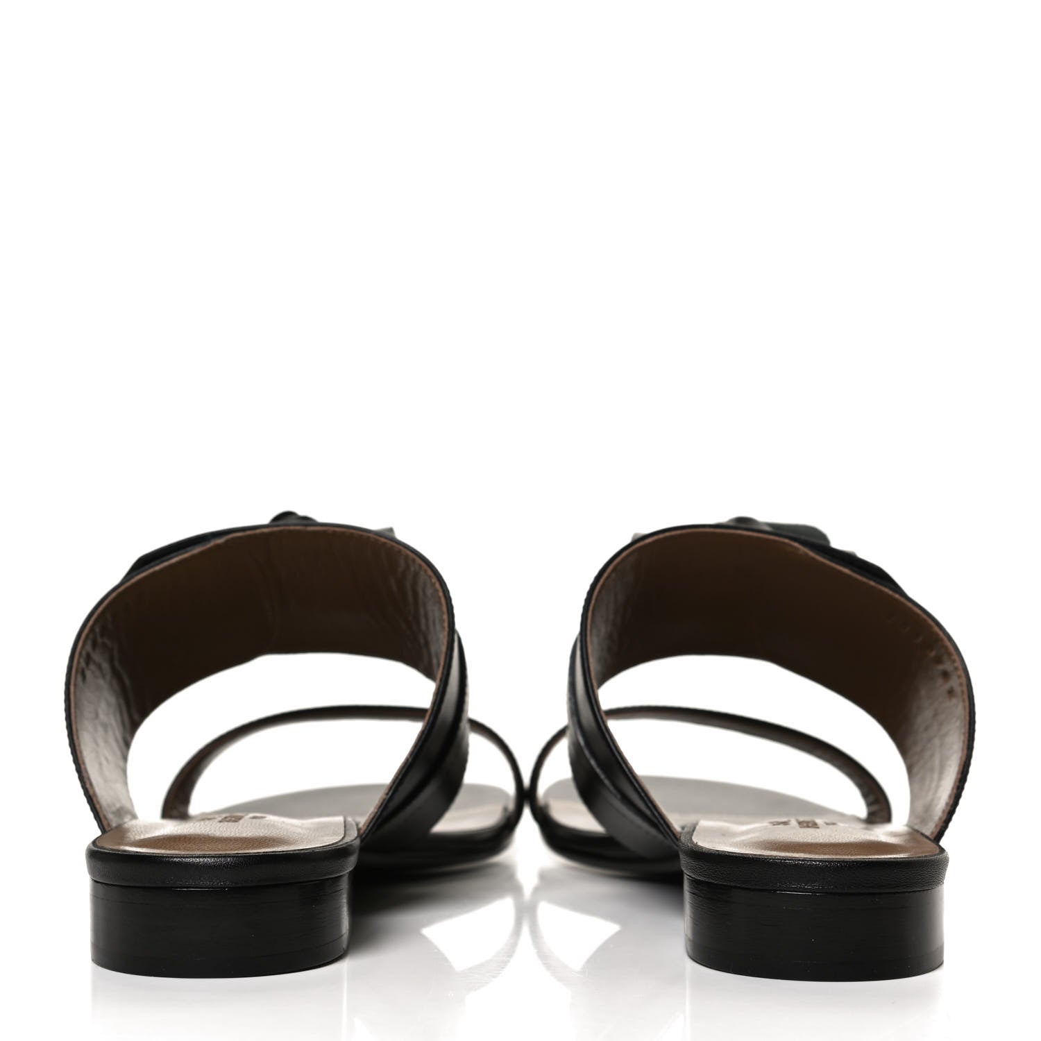 Hermes Calfskin Avenue Sandals 38 Black 6 of 9