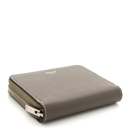 Celine Grained Calfskin Compact Zipped Wallet Souris 3 of 7
