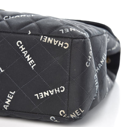 Chanel Canvas Quilted XL Jumbo Single Flap Black 12 of 12