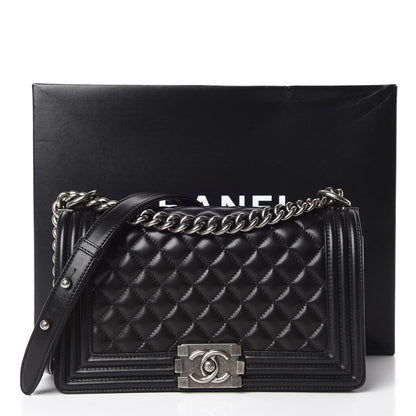 Chanel Lambskin Quilted Medium Boy Flap Black 11 of 11