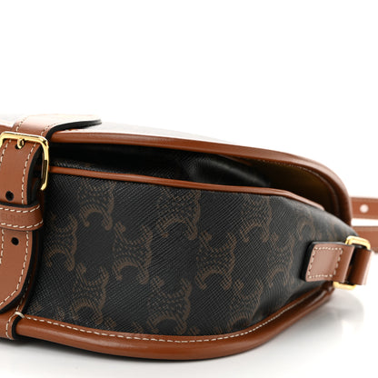 Celine Triomphe Canvas Medium Folco Bag Tan 9 of 9