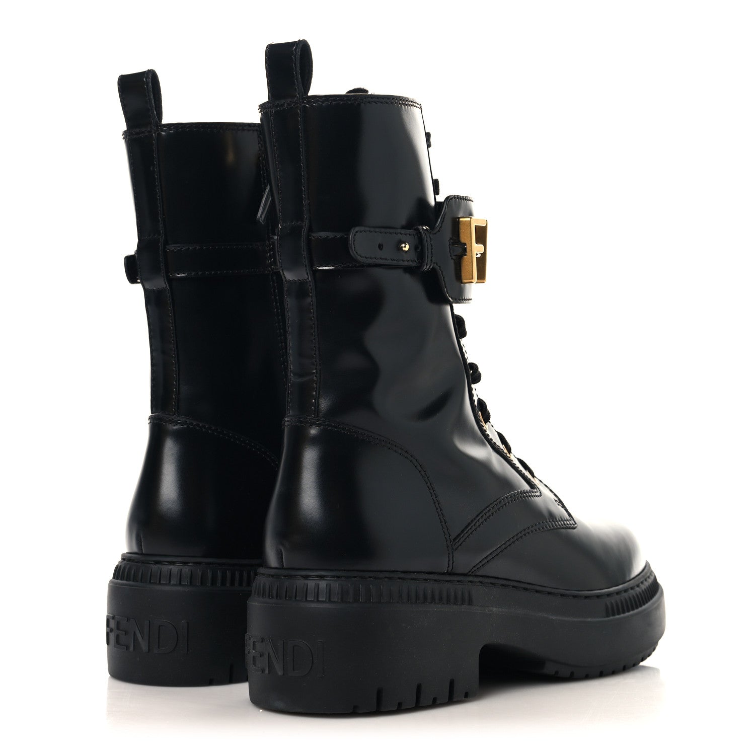 Fendi Vitello Abrasivato Fendigraphy 50mm Biker Boots 40 Black 4 of 8