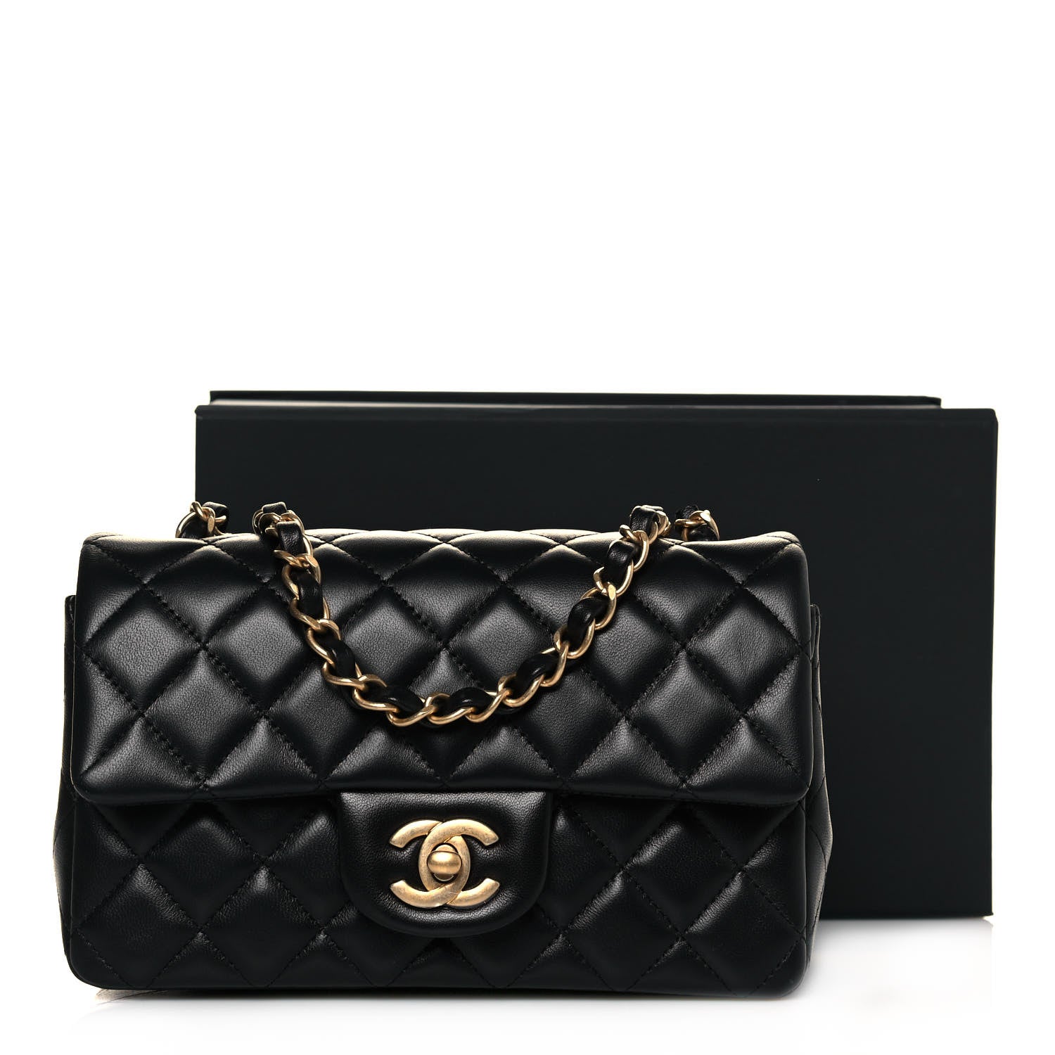 Chanel Lambskin Quilted Mini Rectangular Flap Black 11 of 11