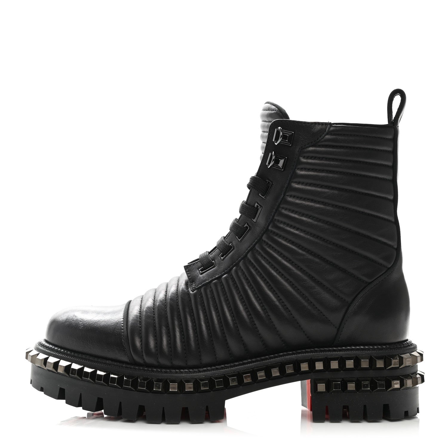 Christian Louboutin Calfskin Quilted Yetota Combat Boots 39 Black 1 of 8