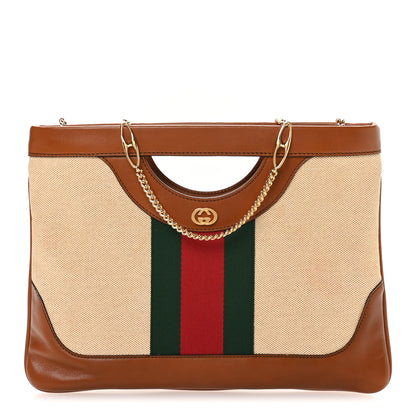 Gucci Canvas Large Vintage Shoulder Bag Brown 1 of 12