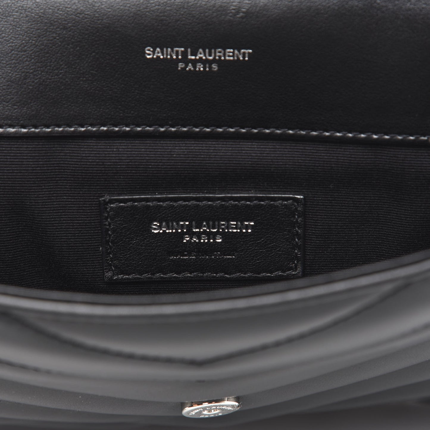 Calfskin Y Quilted Monogram Loulou Document Holder Black