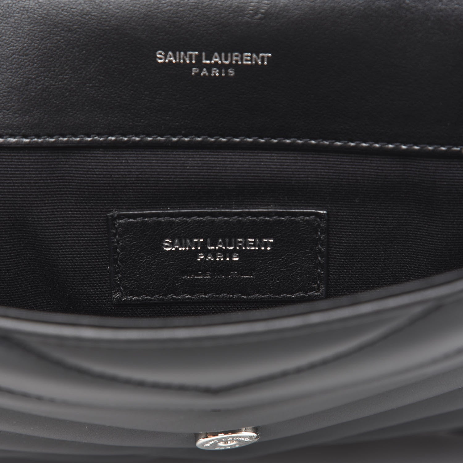 Saint Laurent Calfskin Y Quilted Monogram Loulou Document Holder Black 5 of 8