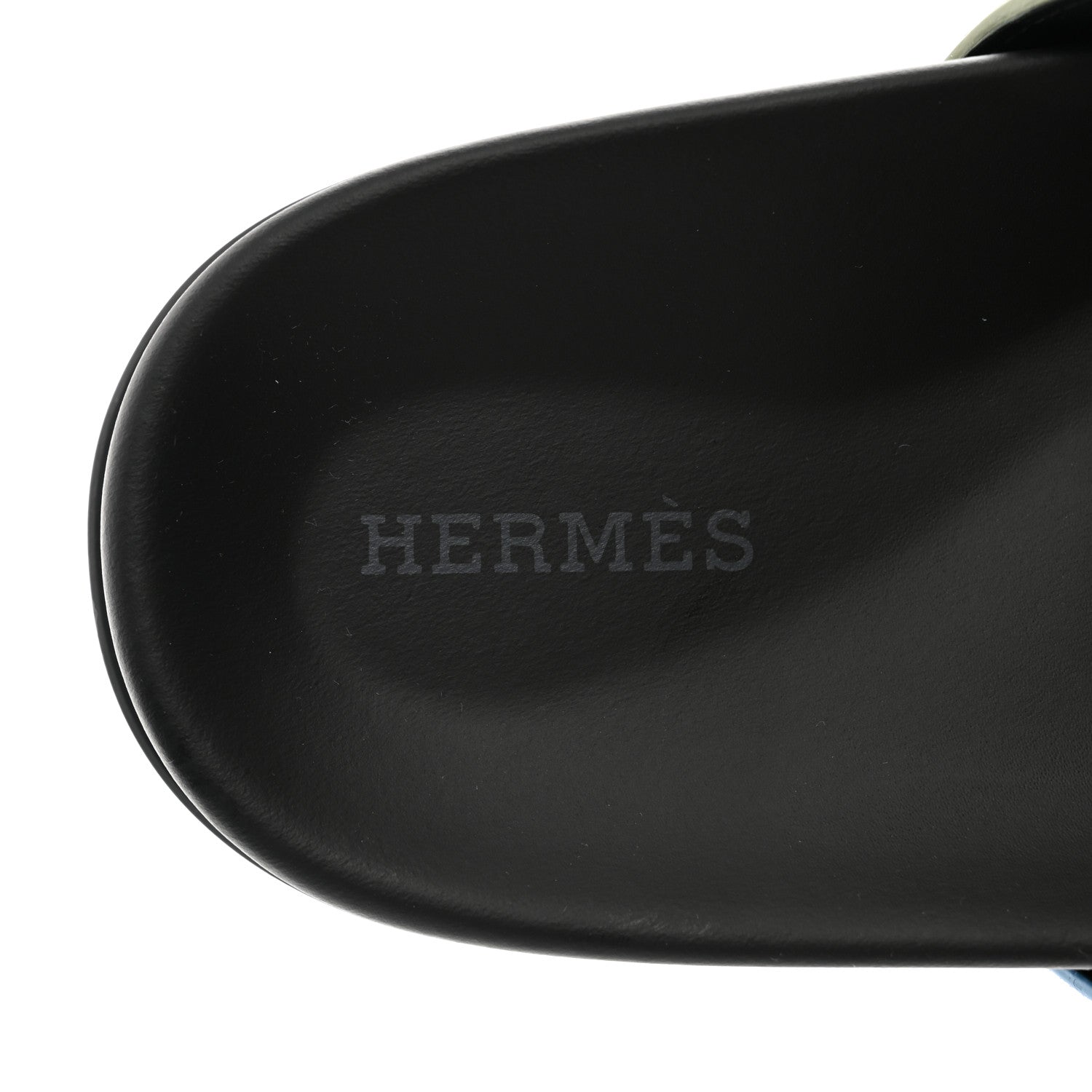 Hermes Suede Goatskin Womens Chypre Sandals 38 Bleu Cameo Vert 7 of 9
