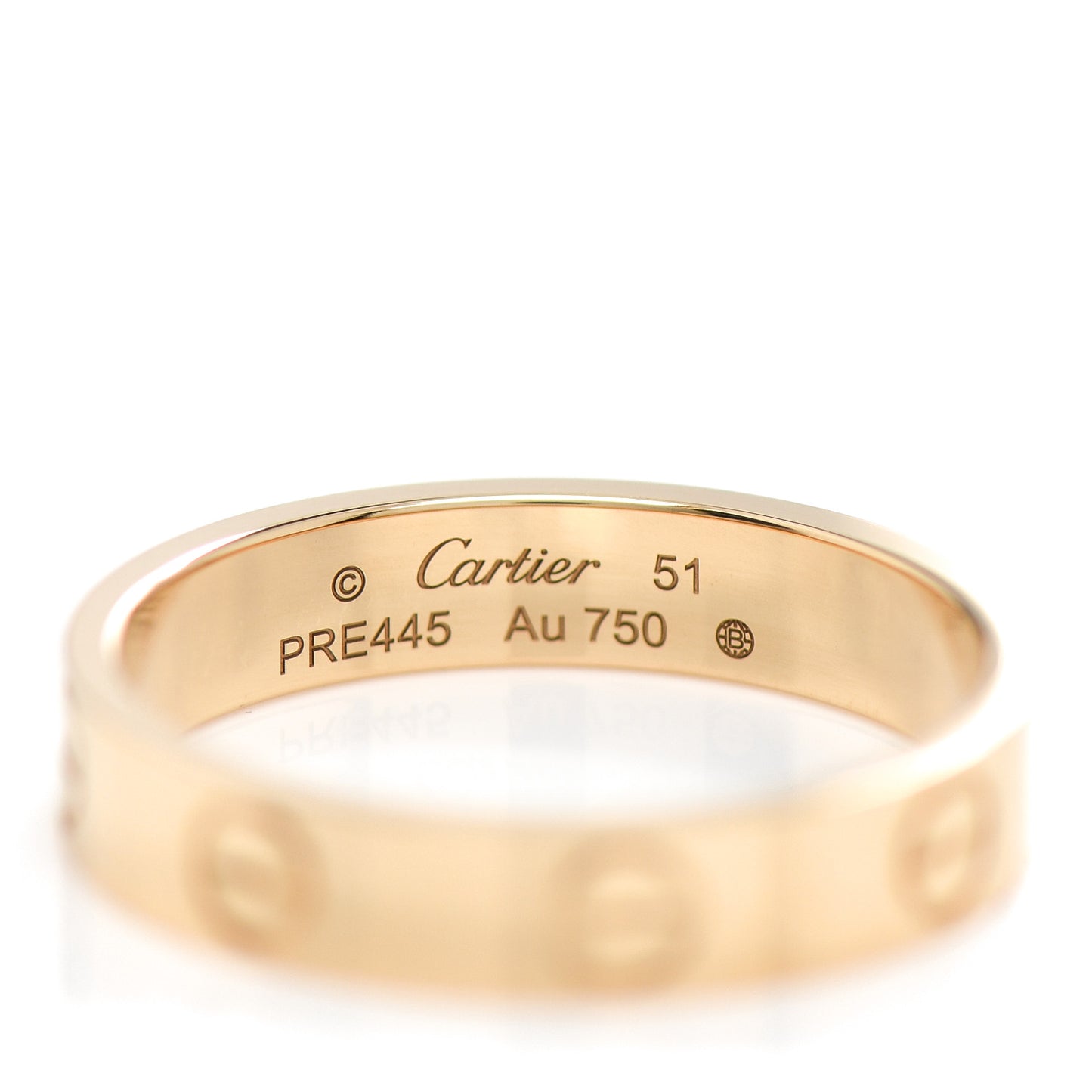 18K Yellow Gold 3.5mm LOVE Wedding Band Ring 51 5.75