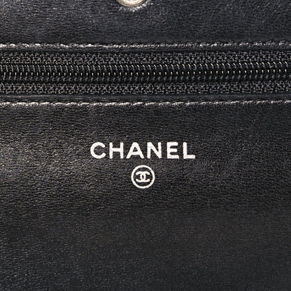 Chanel Lambskin Quilted Wallet On Chain WOC Black 6 of 12