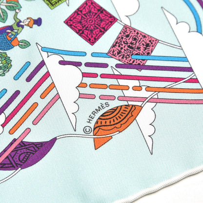 Hermes Silk La Maizeon des Carres Pocket Square Scarf 7 of 8
