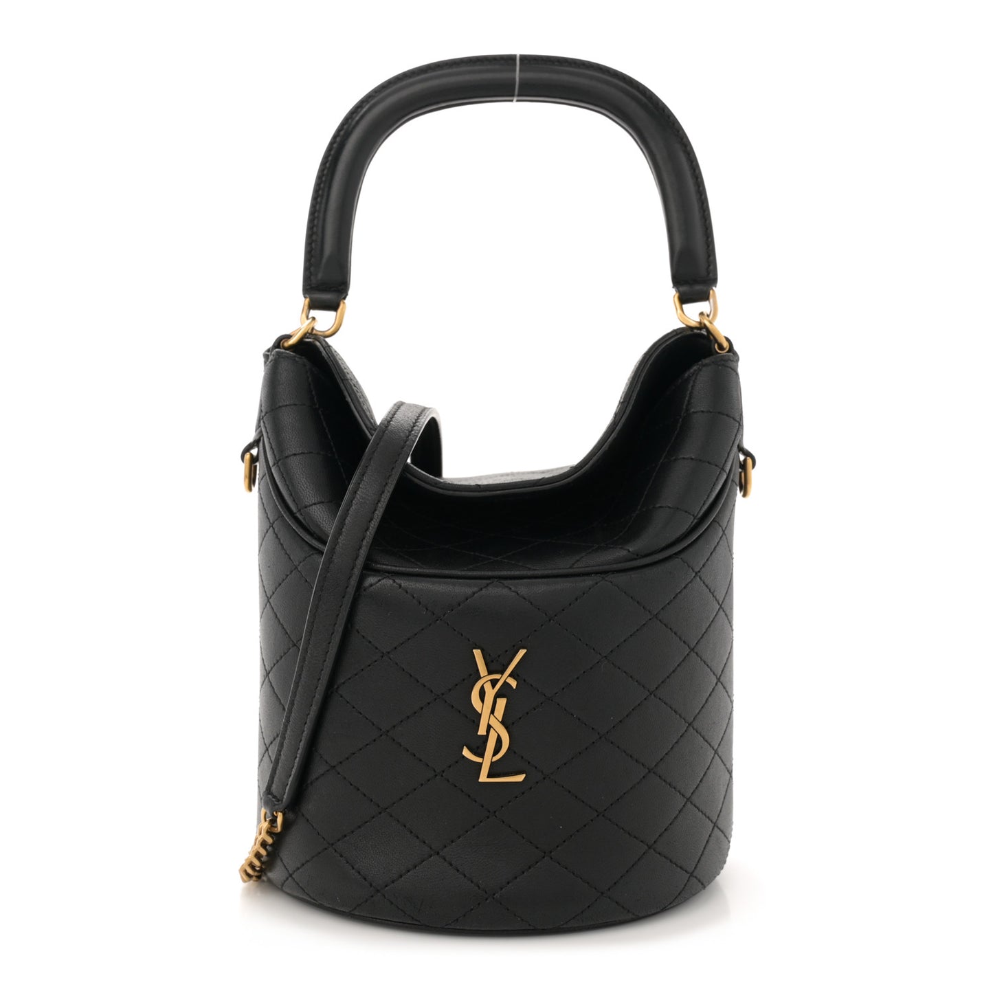 Lambskin Gabby Mini Bucket Bag Black