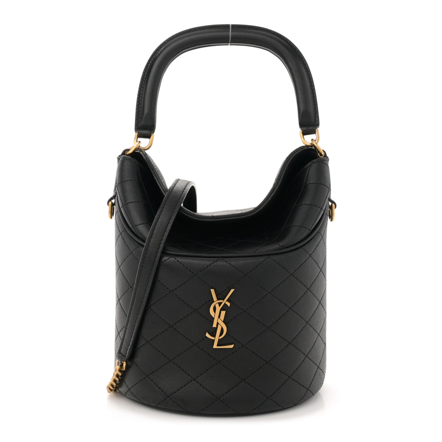 Saint Laurent Lambskin Gabby Mini Bucket Bag Black 1 of 12