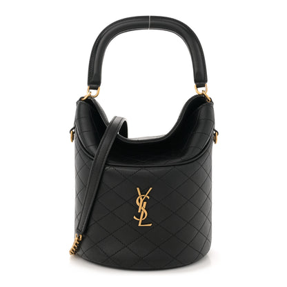 Saint Laurent Lambskin Gabby Mini Bucket Bag Black 1 of 12