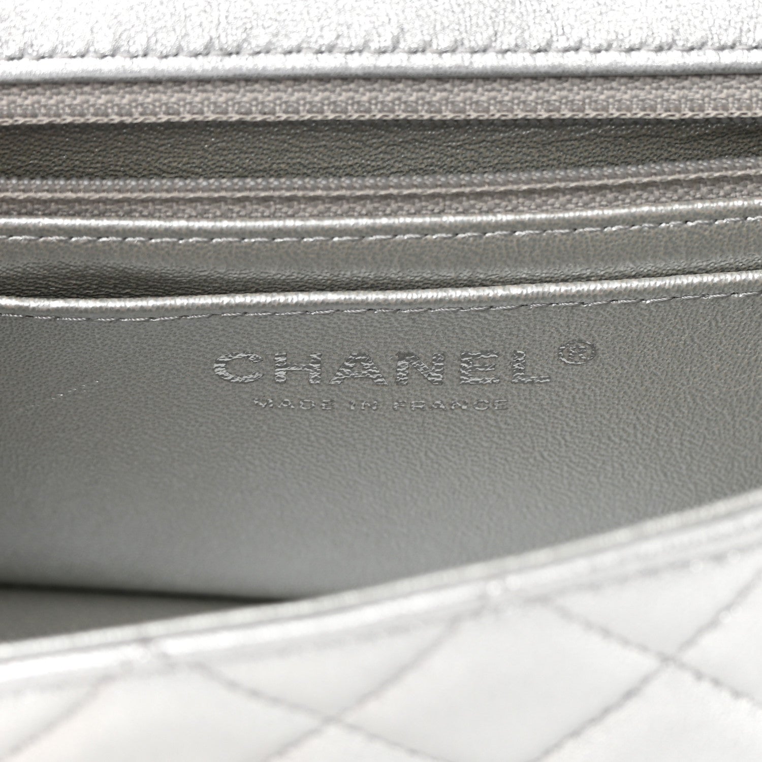 Chanel Metallic Lambskin Quilted Mini Rectangular Flap Silver 6 of 11