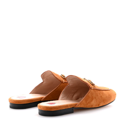 Gucci Suede Cachemire Malaga Kid Womens Princetown Slippers 36 Blondie Cognac 5 of 9