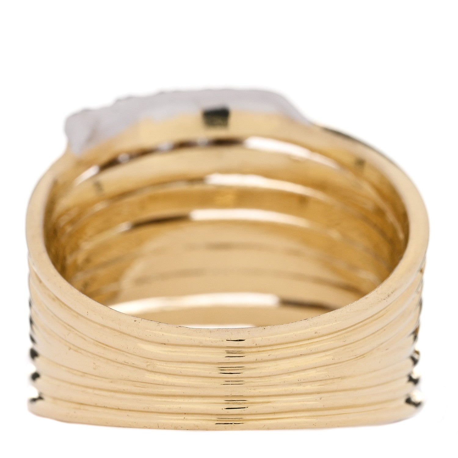 Parker & West by FASHIONPHILE 18K Yellow White Gold Diamond .55ctw Pave Triangles Tapered Band Ring 50 5.5 3 of 4