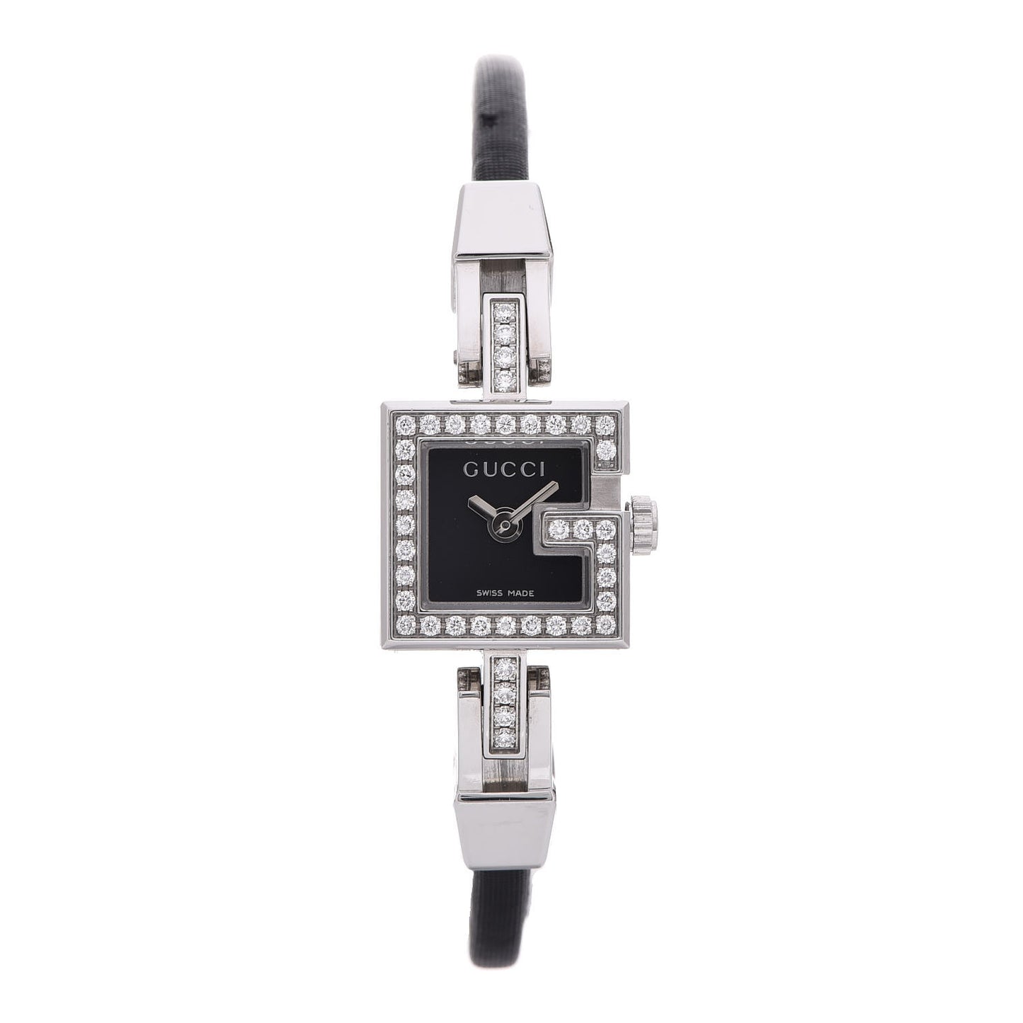 Stainless Steel Satin Diamond Bezel 14mm 102 G-Mini Quartz Watch Black