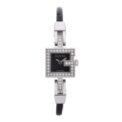 Gucci Stainless Steel Satin Diamond Bezel 14mm 102 G-Mini Quartz Watch Black 1 of 8