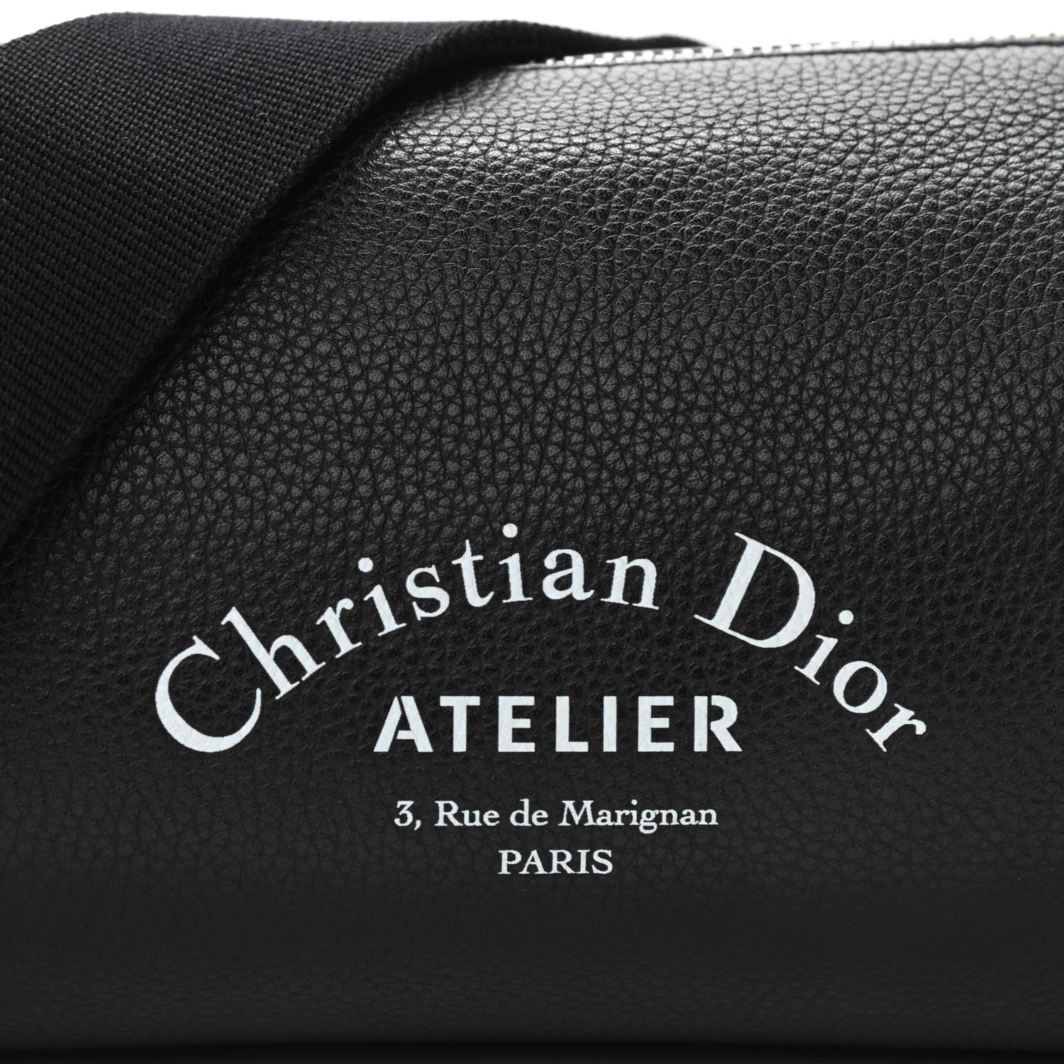 Christian Dior HOMME Grained Calfskin Mens Roller Pouch Black 7 of 9
