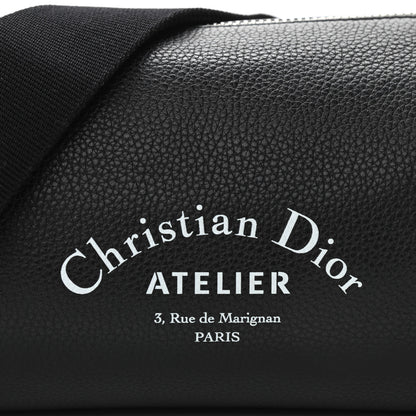 Christian Dior HOMME Grained Calfskin Mens Roller Pouch Black 7 of 9