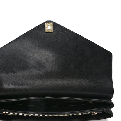 Chanel Lambskin Chevron Quilted Envelope Clutch Black 11 of 12