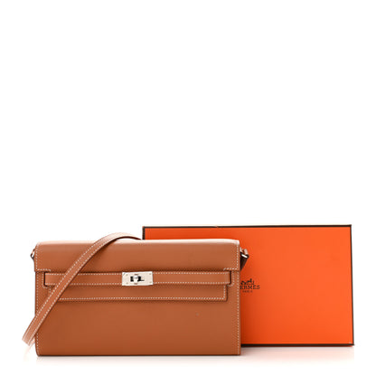 Hermes Evercolor Kelly Wallet To Go Gold 11 of 11