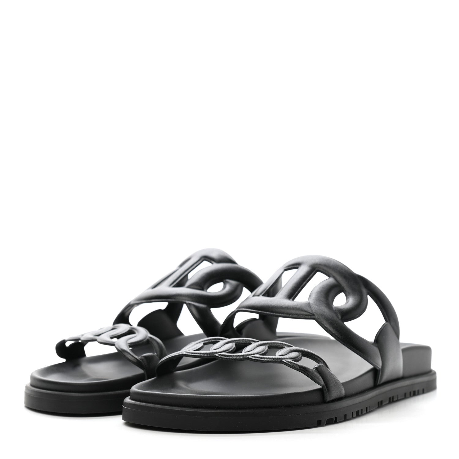 Hermes Nappa Extra Sandals 39 Black 3 of 9
