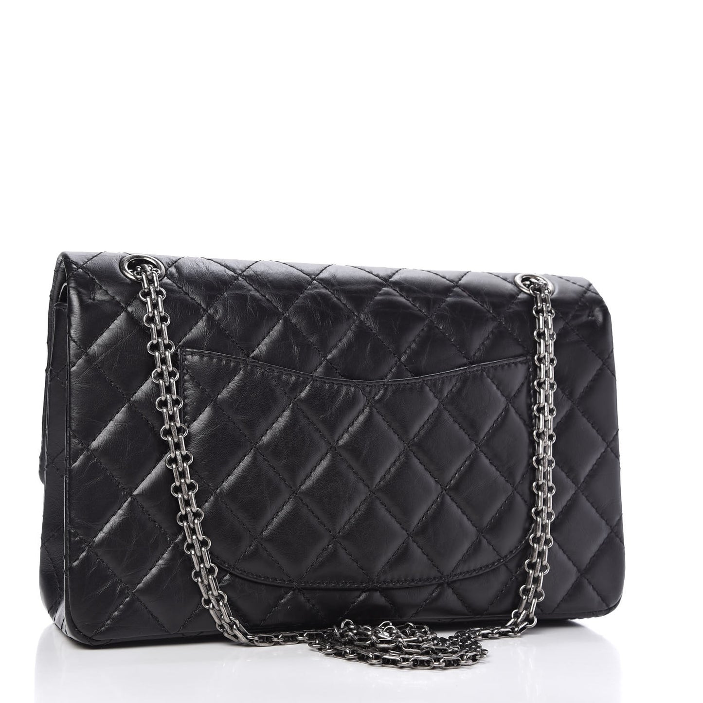 Aged Calfskin Quilted 2.55 Reissue 226 Flap Black