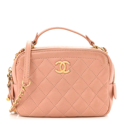 Chanel Calfskin Quilted CC Small Vanity Case Beige 1 of 12