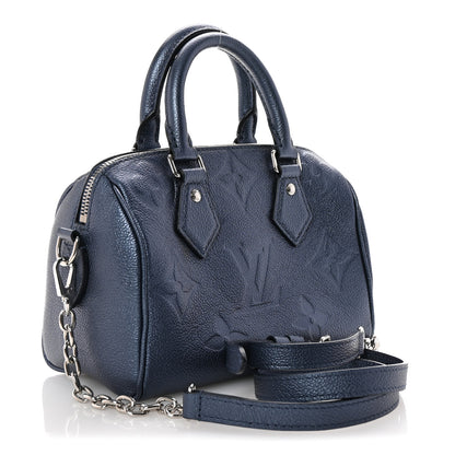 Louis Vuitton Metallic Empreinte Monogram Giant Speedy Bandouliere 20 Navy Nacre 3 of 9