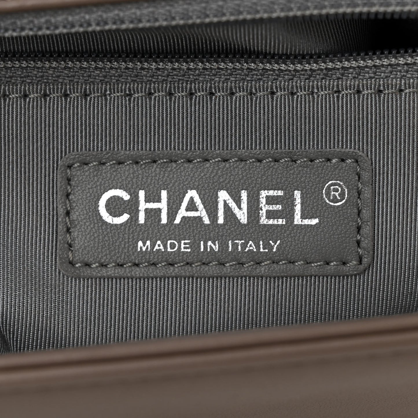 Lambskin Chevron Medium Boy Flap Taupe