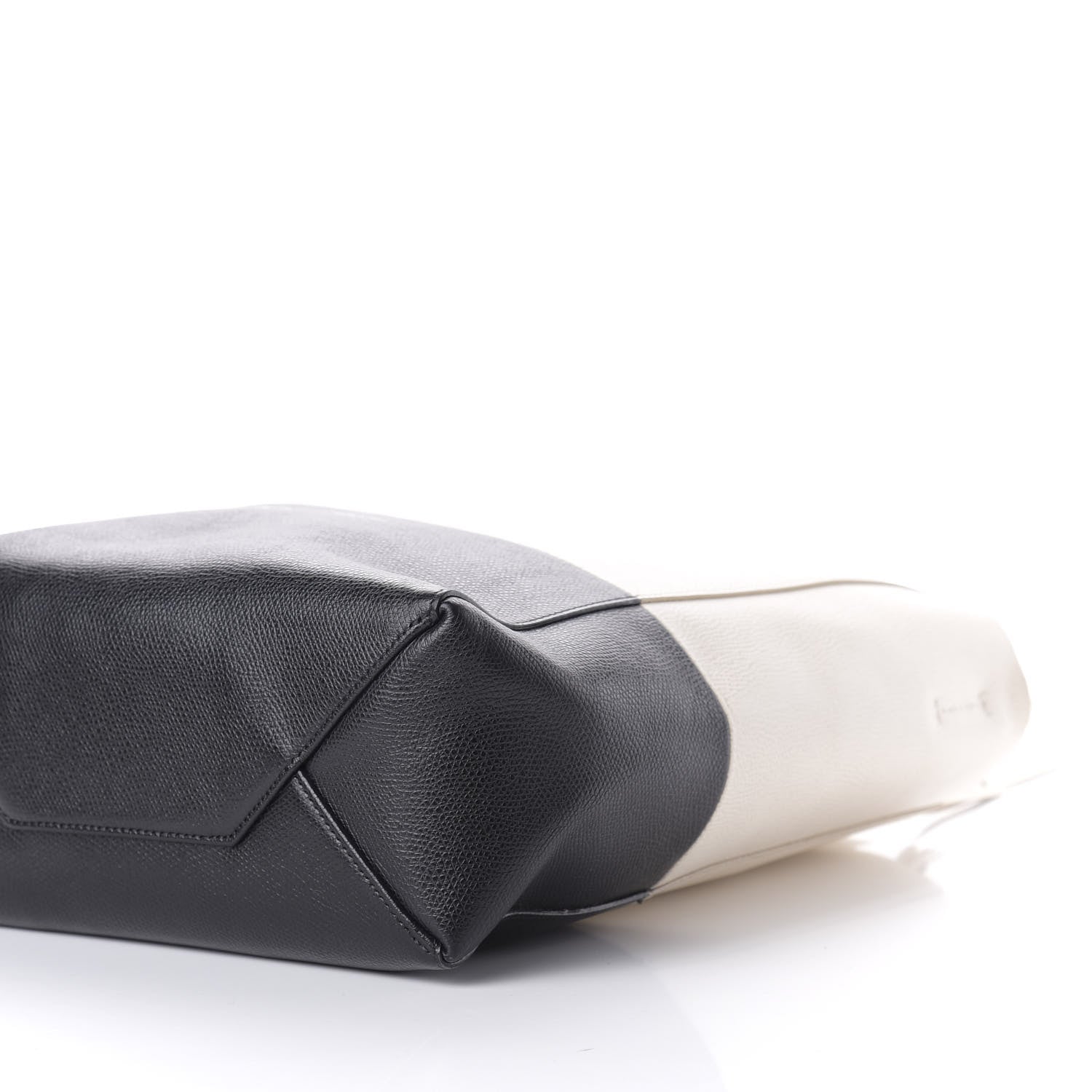 Celine Grained Calfskin Small Vertical Bi-Cabas Cream Black 8 of 12