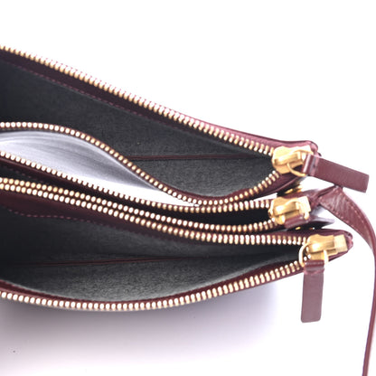 Celine Smooth Lambskin Small Trio Crossbody Bag Burgundy 4 of 7
