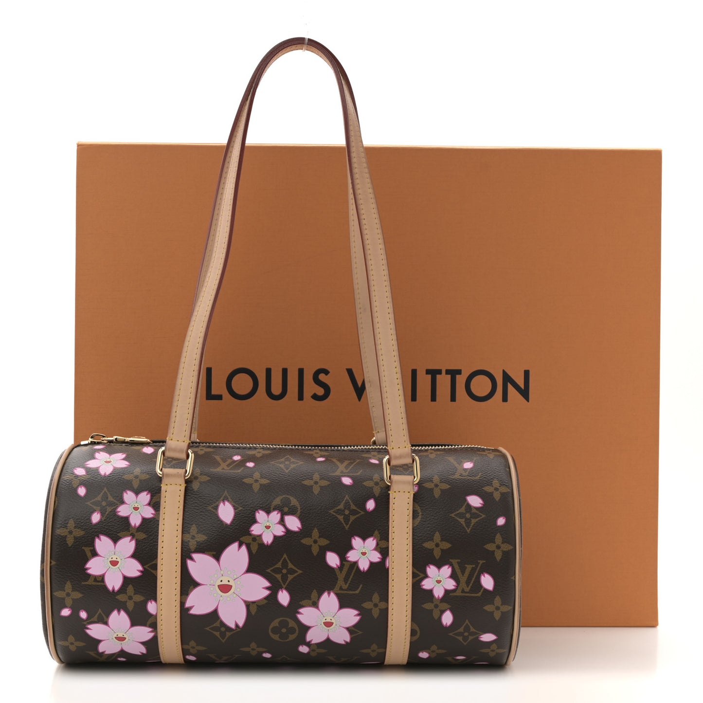 LV X TM Monogram Cherry Blossom Papillon Sakura Brown