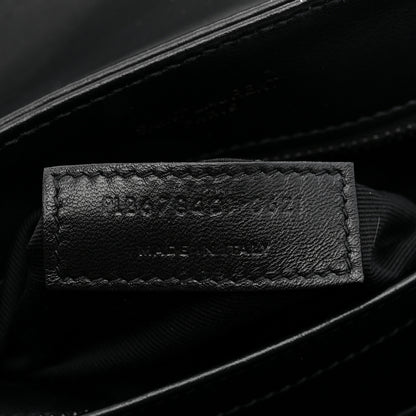 Saint Laurent Calfskin Y Quilted Monogram Monochrome Toy Loulou Crossbody Bag Black 6 of 10