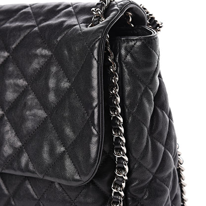 Chanel Washed Lambskin Quilted Maxi Chain Around Flap Black 15 of 15