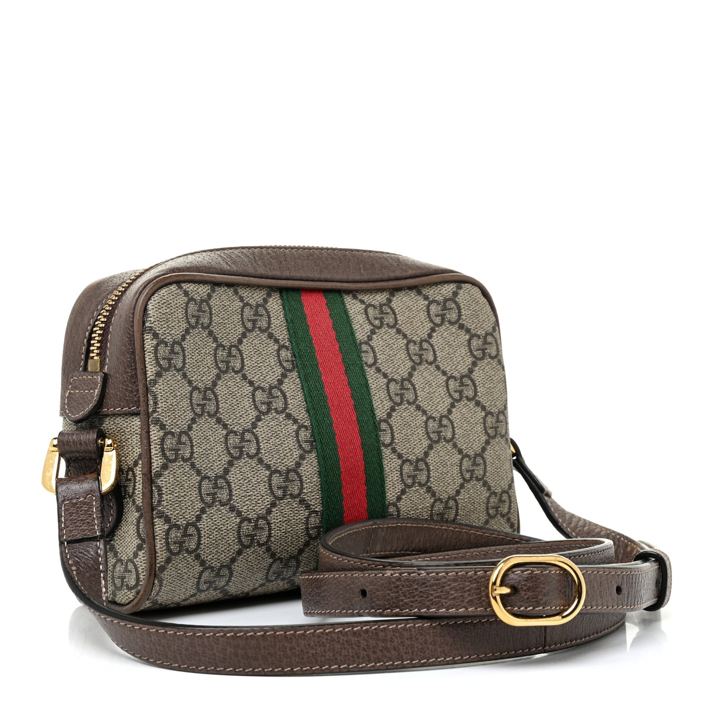 GG Supreme Monogram Web Mini Ophidia Shoulder Bag Brown
