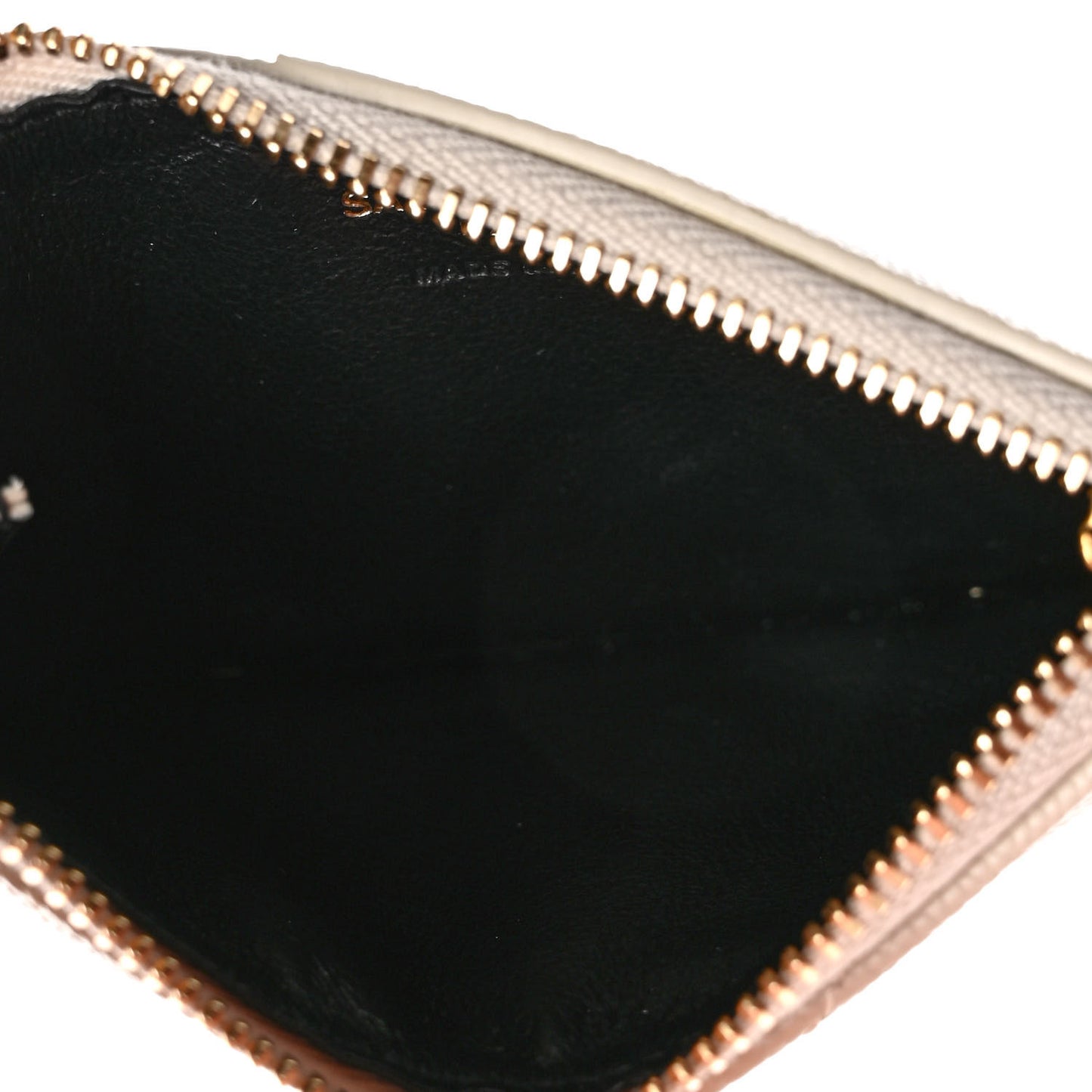 Grain De Poudre Matelasse Chevron Monogram Fragments Zippered Card Case Crema Soft
