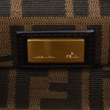 Fendi Goatskin Zucca Large Peekaboo Iconic Satchel Cuoio Tobacco Moro 24 of 24