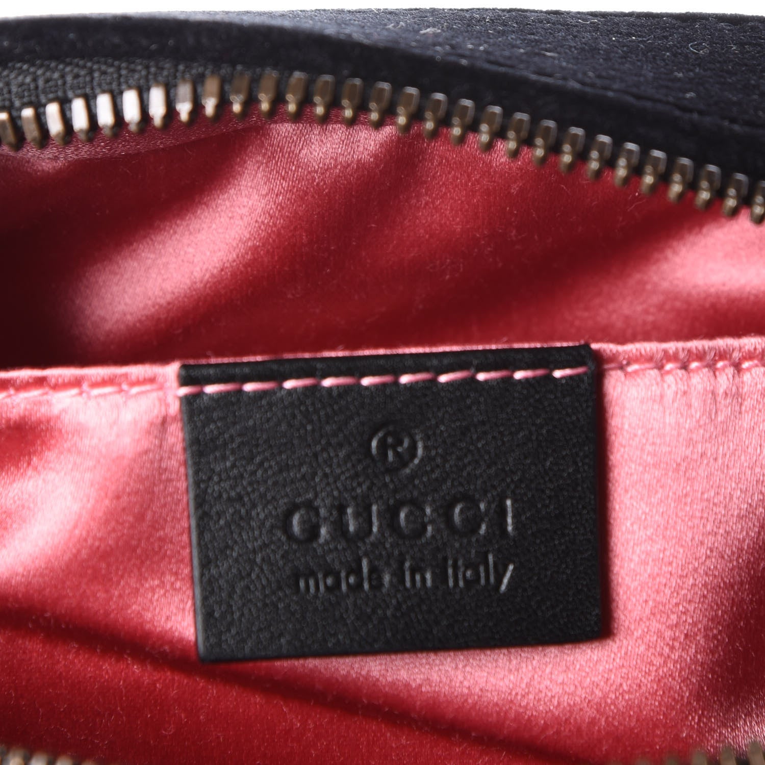 Gucci Velvet Matelasse Deer Embroidered Small GG Marmont Chain Shoulder Bag Black 7 of 9
