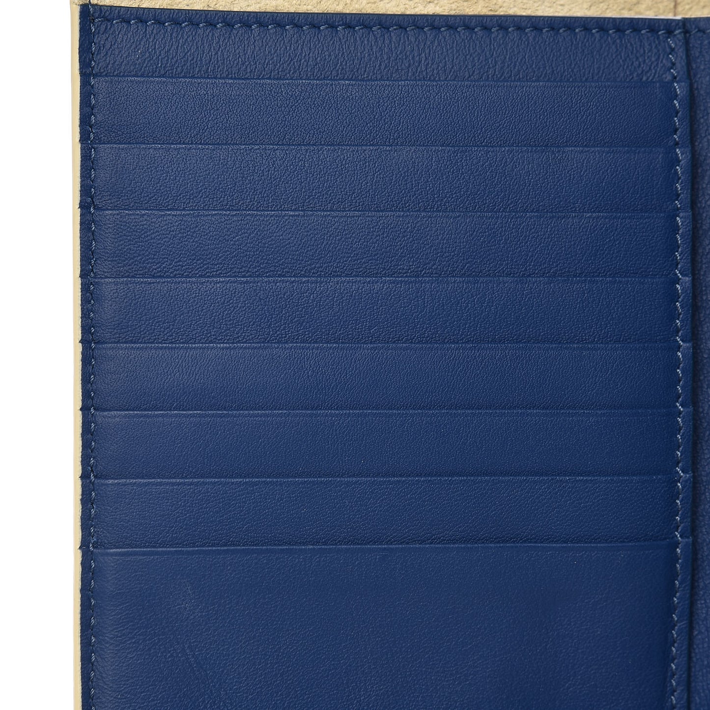 Grained Calfskin Medium Multifunction Strap Wallet Ivory