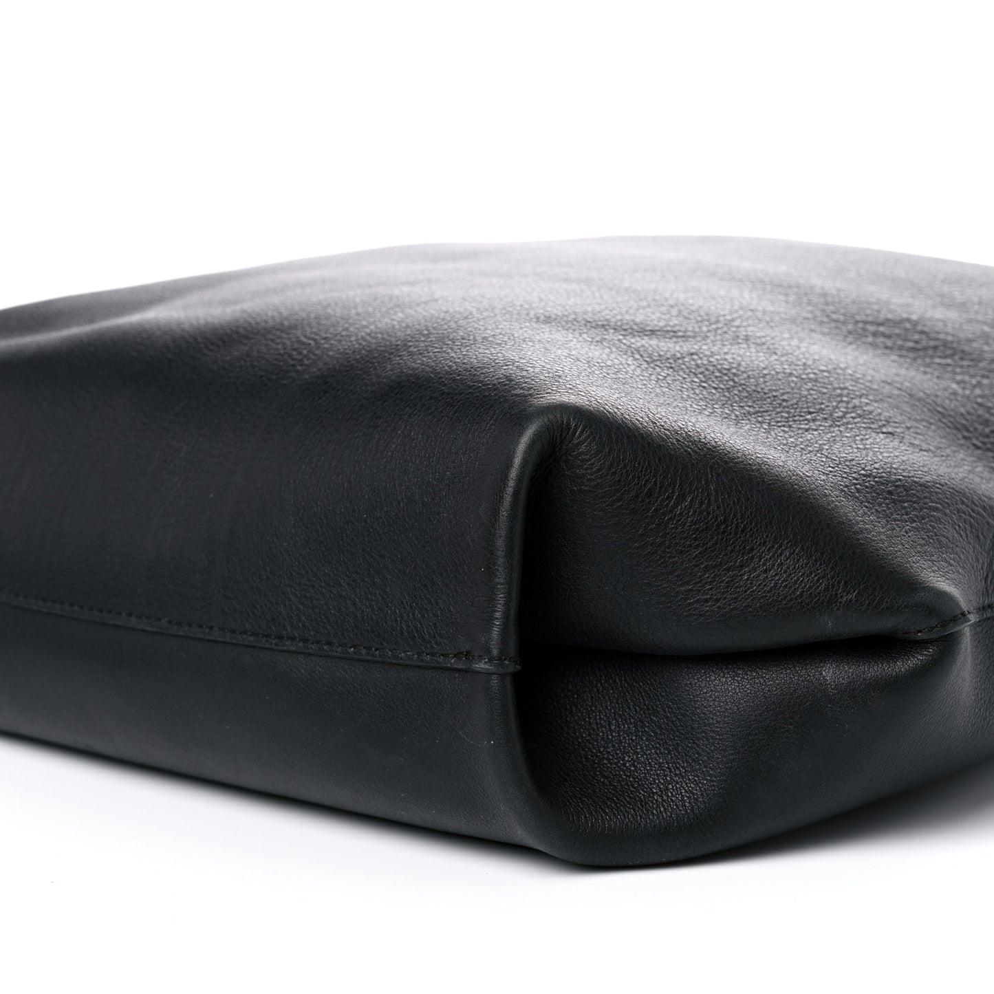 Calfskin Grommet Hobo Black