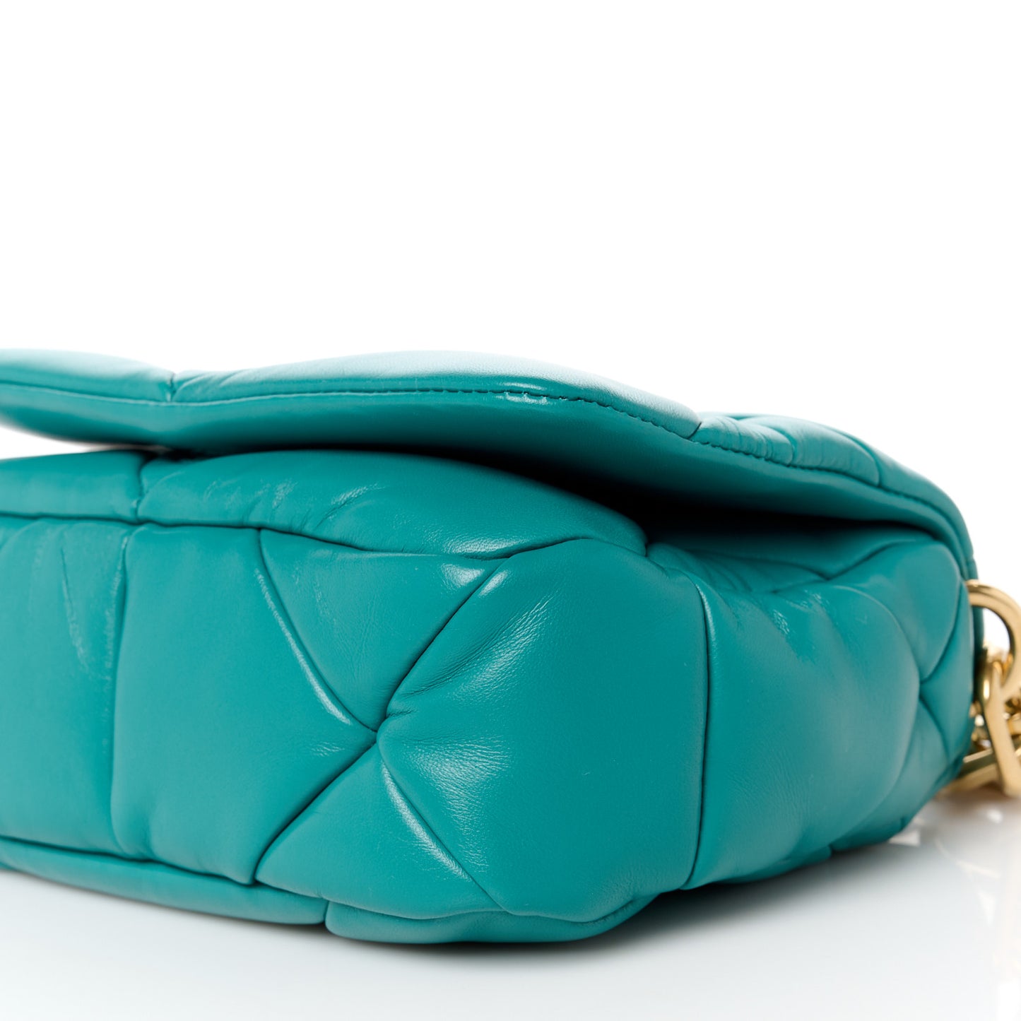 Nappa Metal Quilted Small Patchwork System Flap Bag Pavone