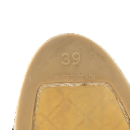 Chanel Lambskin CC Espadrilles 39 Beige Black 6 of 9