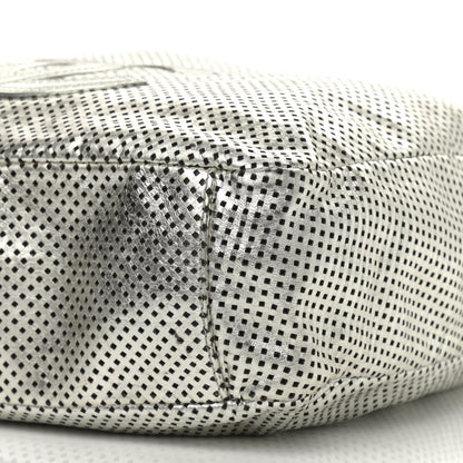 Chanel Metallic Glazed Calfskin Perforated Medium Rodeo Drive Tote Silver 10 of 11