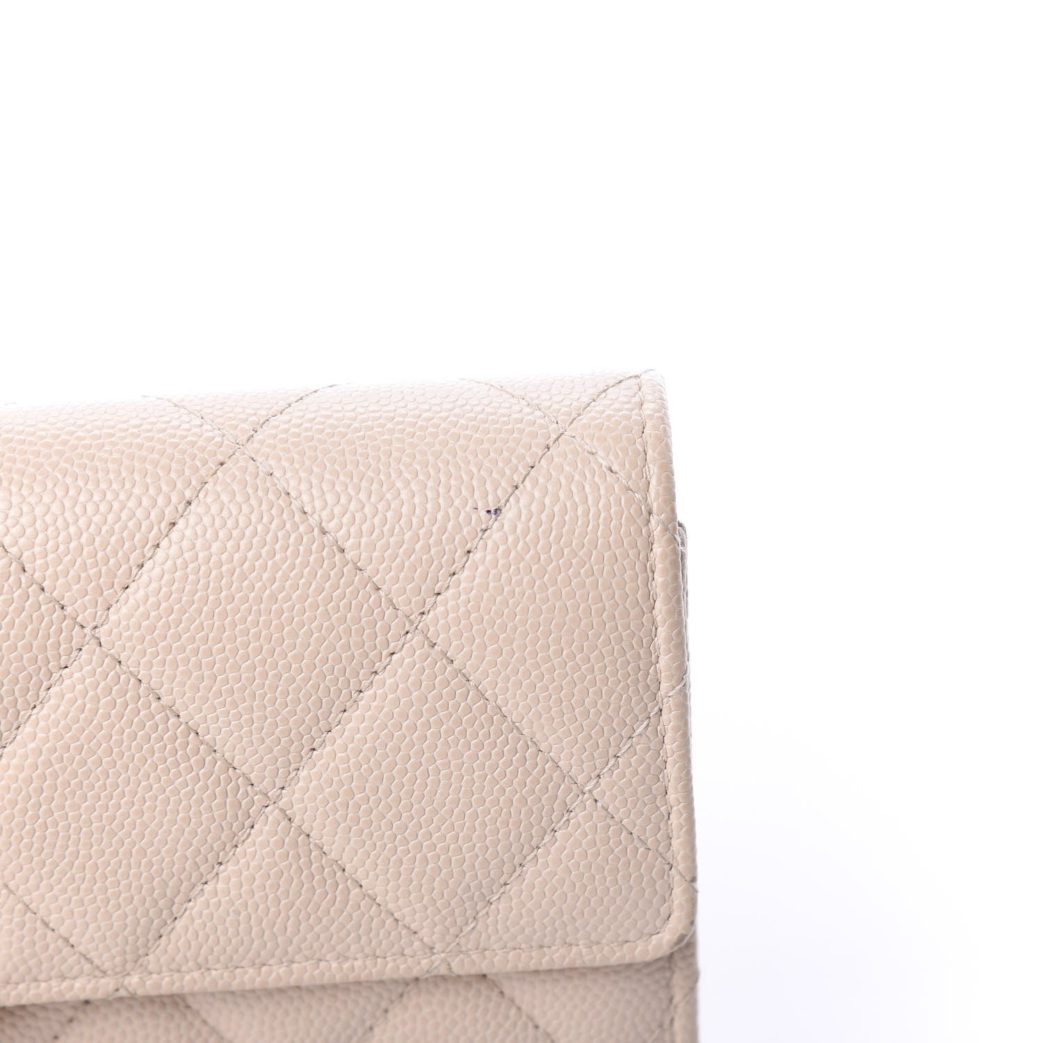 Chanel Caviar Quilted Large Golden Class Gusset Flap Wallet Light Beige 8 of 8