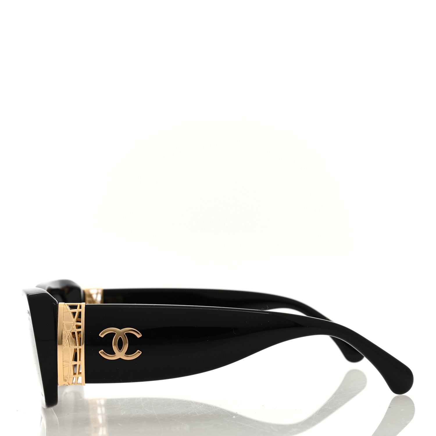 Chanel Acetate Rectangle Sunglasses 5534 Black 3 of 8